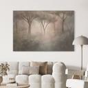Wanddecoratie Bosmagie in de ochtendnevel Beige - Ms Tiff - Alu-Dibond