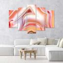 5 stykke lærredstryk, pastel abstraktion