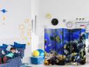 Paravent, Raumteiler freistehend, Trennwand - Underwater adventure II, 5-teilig - einseitig bedruckt - 225x172 cm