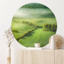 Vinilo decorativo Campos idílicos en la niebla - Sótano - Redondo