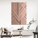 Geborsteld Alu-Dibond met goud-, zilver- & kopereffect - Art deco gouden geometrie - Fredriksson