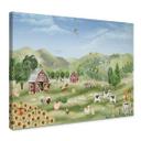Cuadro lienzo habitación infantil - Oliver Robins - Granja colorida con animales