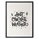 Póster con eslogan de invierno - Chocolate caliente para Navidad - Soley