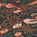 non-woven tapet med blomstermønster orange sort - tapet med fugle og dyr
