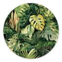 Billede af jungleplanter - Jaszke - rund – print på aluminium (Alu-Dibond)