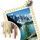 Póster de un idílico lago de montaña