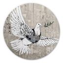 Tableau sur alu-Dibond rond Banksy - La colombe de la paix