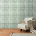 Papel pintado a cuadros turquesa blanco - Diseño moderno a cuadros - Papel pintado no tejido a cuadros