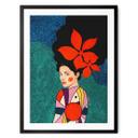 Plakat Woman with red flowers in her hair - Hülya