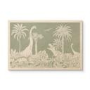 Cuadro de madera Mundos primitivos verdes - Dinosaurios bajo palmeras - Kikki Belle