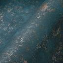 Papel pintado no tejido azul petróleo efecto metalizado dorado para salón, cocina