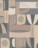 Fototapet Geometrisk retromønster i mørkeblå, taupe & beige 2,7 x 2,12 m