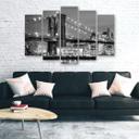 Lærredstryk 5 stykker, Manhattan Bridge New York