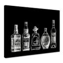 Lienzo 5 botellas de diversión - negro