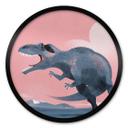 Póster Habitación Infantil - Giganotosaurus Redondo - Marrón