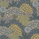 Papel pintado Petrol leaf - papel pintado vintage floral amarillo azul - papel pintado no tejido de flores