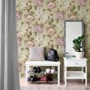 Papier peint floral avec pivoines beige rose - papier peint floral romantique - papier peint intissé