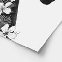 Póster Pantera negra con flores blancas - Korenkova