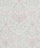 Papel pintado no tejido con flores, hojas ornamentales florales gris brillante
