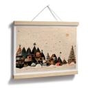 Plakat Vinter - juleby - træbarn