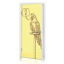 Puerta de diseño signo de exclamación loros ilustración 91x200 cm
