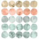 Wallsticker Sticker - Akvarel cirkler i pastel farver - 102x107 cm - 25 dele