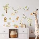 Wallsticker | wallsticker til børn - Søde dyr under palmer - Oliver Robins - 50x70 cm