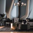 Futuristisk fototapet i metallisk look - non-woven tapet med 3D-effekt i antracit
