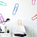 Wallsticker - Papirclips, farverige