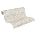 Jungle tapet med bladmønster creme beige - moderne Ikke-vævet tapet diskret & elegant