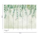 Leaves Green Watercolour - ikke-vævet tapet med plantemotiv til soveværelset