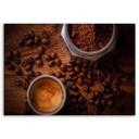 Canvasbillede, Kop med kaffe og bønner