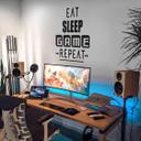 Muursticker Eat Sleep Game Repeat