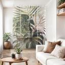 Separador de ambientes, biombo, pantalla de privacidad colgante Hojas tropicales - Boho - Haase