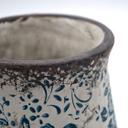 Vintage Pflanzentopf Beton mit Blumenmuster 14,5x14,5 cm