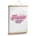 Póster con declaración - Feminist AF Pink Heart