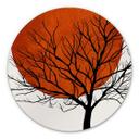 Alu-Dibond rund - Kubistika - Warm Sunset – print på aluminium (Alu-Dibond)