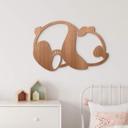 Decoración en madera de caoba - Panda