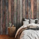 tapet i trælook i vintagestil - non-woven tapet trælameller - rustikt tapet