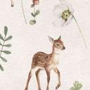 Lille hjortetapet blandt blomster - Kikki Belle