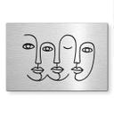 Geborsteld Alu-Dibond met goud-, zilver- & kopereffect - Line Art gezichten - Treechild