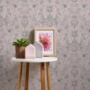 Floral rosa gris - papel pintado tejido-no tejido casa de campo A.S. Création - mate y textura ligera