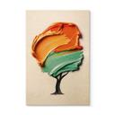 Cuadro de madera con corona 3D naranja y verde - Mielu