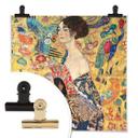 Póster Klimt - Dama con abanico - cuadrado