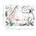 Dyr SafariFriends tapet i hvid grøn - non-woven tapet Designwalls 2 - 2,55 x 3,5 m