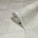 Non-woven tapet med geometrisk mønster, trekanter beige, grå grafik