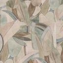 Papier peint abstrait feuilles en beige vert bleu - tons naturels doux - papier peint intissé