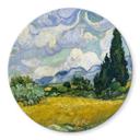 Glasbillede - Van Gogh - Hvedemark med cypresser