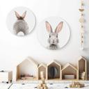 Tableau sur alu-Dibond rond Sisi & Seb - Oreilles de lapin