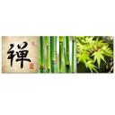 3 stykke lærred Print Asia Relaxing Zen Bamboo